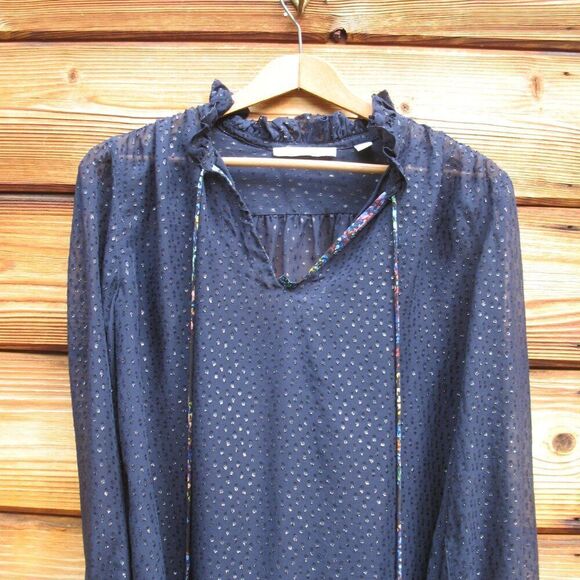 Robert Graham Silk Blend Sheer Boho Top - Picture 4 of 10